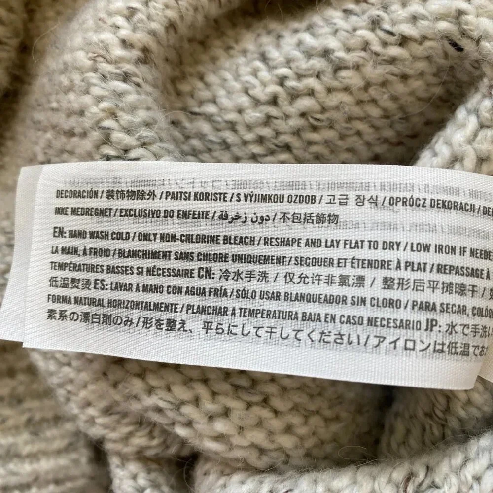 Abercrombie & Fitch Cowl Neck Fair Isle Knit Sweater Dress Womens Small Gray Y2K - Picture 13 of 13